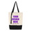Muka Personalized Color Block Cotton Tote Bag with Logo, Two-Tone Accent Gusseted Tote Bag - Natural / Black