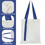 Muka Custom Canvas Tote Bag w/ Colored Handles, Personalized White Cotton Tote with Blue Straps