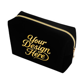 Muka Personalized Velvet Makeup Bag with Name Initial Logo, Custom Printed / Embroidered Velvet Jewelry Case