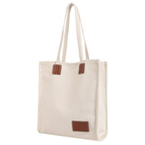 Muka Heavy Duty Canvas Tote Bag with Long Handles, Cotton Shoulder Bag with Button Closure
