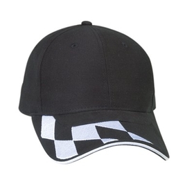 Custom Cameo Sports CS-130 Brushed Cotton with Embroidered Checker Logo, sandwich visor