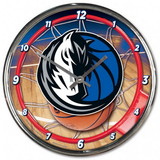 Dallas Mavericks Clock Round Wall Style Chrome