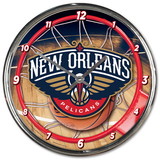 New Orleans Pelicans Round Chrome Wall Clock