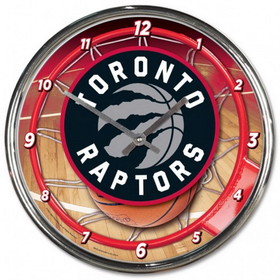 Toronto Raptors Clock Round Wall Style Chrome