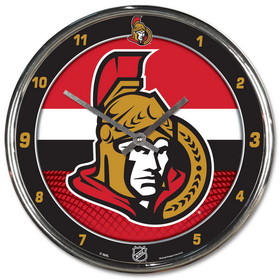 Ottawa Senators Clock Round Wall Style Chrome
