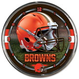 Cleveland Browns Round Chrome Wall Clock