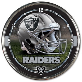 Las Vegas Raiders Round Chrome Wall Clock