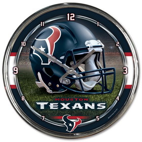 Houston Texans Round Chrome Wall Clock