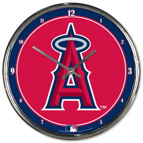 Los Angeles Angels Clock Round Wall Style Chrome