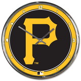 Pittsburgh Pirates Round Chrome Wall Clock