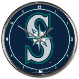 Seattle Mariners Clock Round Wall Style Chrome