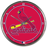 St. Louis Cardinals Round Chrome Wall Clock