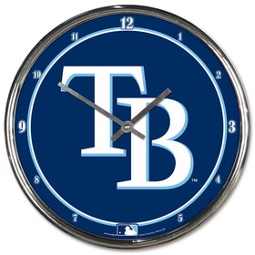 Tampa Bay Rays Clock Round Wall Style Chrome