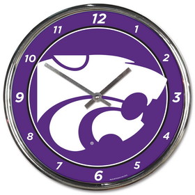 Kansas State Wildcats Round Chrome Wall Clock