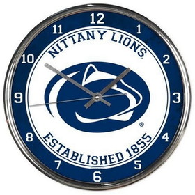 Penn State Nittany Lions Clock Round Wall Style Chrome
