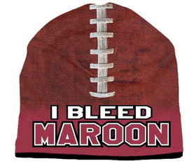 Beanie I Bleed Style Sublimated Football Maroon Design