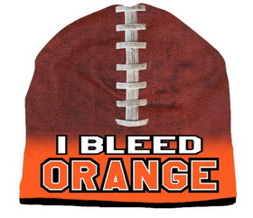 Beanie I Bleed Style Sublimated Football Orange Design