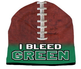 Beanie I Bleed Style Sublimated Football Kelly Green Design
