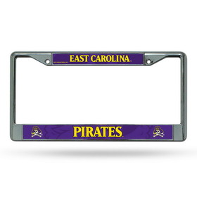East Carolina Pirates License Plate Frame Chrome Printed Insert