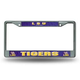 LSU Tigers License Plate Frame Chrome Printed Insert