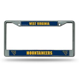 West Virginia Mountaineers License Plate Frame Chrome Printed Insert