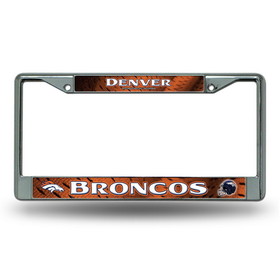 Denver Broncos License Plate Frame Chrome Printed Insert