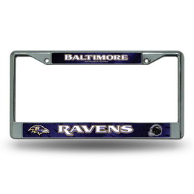 Baltimore Ravens License Plate Frame Chrome Printed Insert