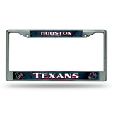 Houston Texans License Plate Frame Chrome Printed Insert