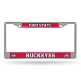 Ohio State Buckeyes License Plate Frame Chrome Printed Insert