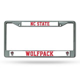 North Carolina State Wolfpack License Plate Frame Chrome Printed