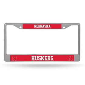 Nebraska Cornhuskers License Plate Frame Chrome Printed Insert