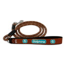 Miami Dolphins Pet Leash Leather Frozen Rope Football Size Large
