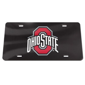 Ohio State Buckeyes License Plate Acrylic Black