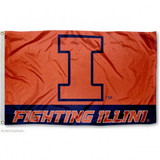 Illinois Fighting Illini Flag 3x5 Logo Design BSI
