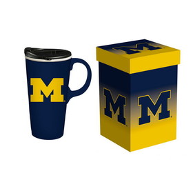 Michigan Wolverines Drink 17oz Travel Latte Boxed
