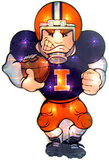 Illinois Fighting Illini Window Light Up Player 20 Inch Double Sided CO