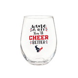Houston Texans Glass 17oz Wine Stemless Boxed