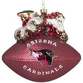 Arizona Cardinals Ornament 5 1/2 Inch Peggy Abrams Glass Football CO