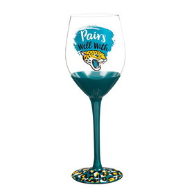 Jacksonville Jaguars Glass 17oz Wine Stemmed Boxed