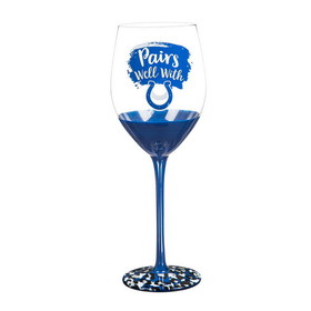 Indianapolis Colts Glass 17oz Wine Stemmed Boxed