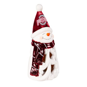 Evergreen Enterprises Ohio State Buckeyes Statue 8 Inch LED Snowman