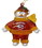 Kansas City Chiefs 2 3/4 Crystal Snowman Ornament CO