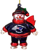 New England Patriots Ornament 2 3/4 Inch Crystal Snowman CO