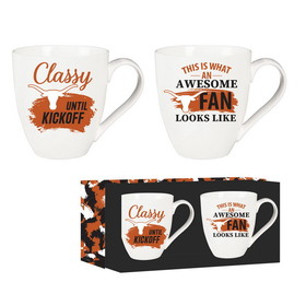 Texas Longhorns Coffee Mug 17oz Ceramic 2 Piece Set with Gift Box