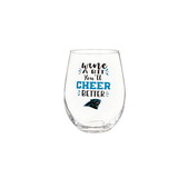 Carolina Panthers Glass 17oz Wine Stemless Boxed