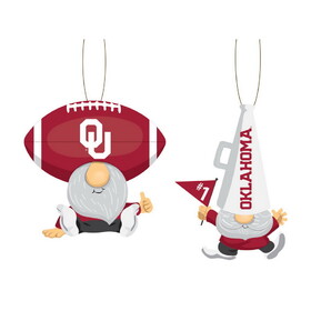 Oklahoma Sooners Ornament Gnome Fan 2 Pack