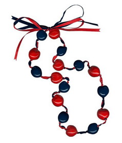 Lucky Kukui Nuts Necklace Navy/Red CO