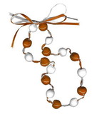 Lucky Kukui Nuts Necklace Orange/White CO