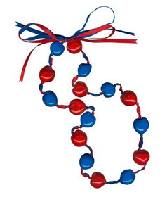 Lucky Kukui Nuts Necklace Royal/Red CO