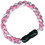 Titanium Ionic Braided Wristband - Pink/White
